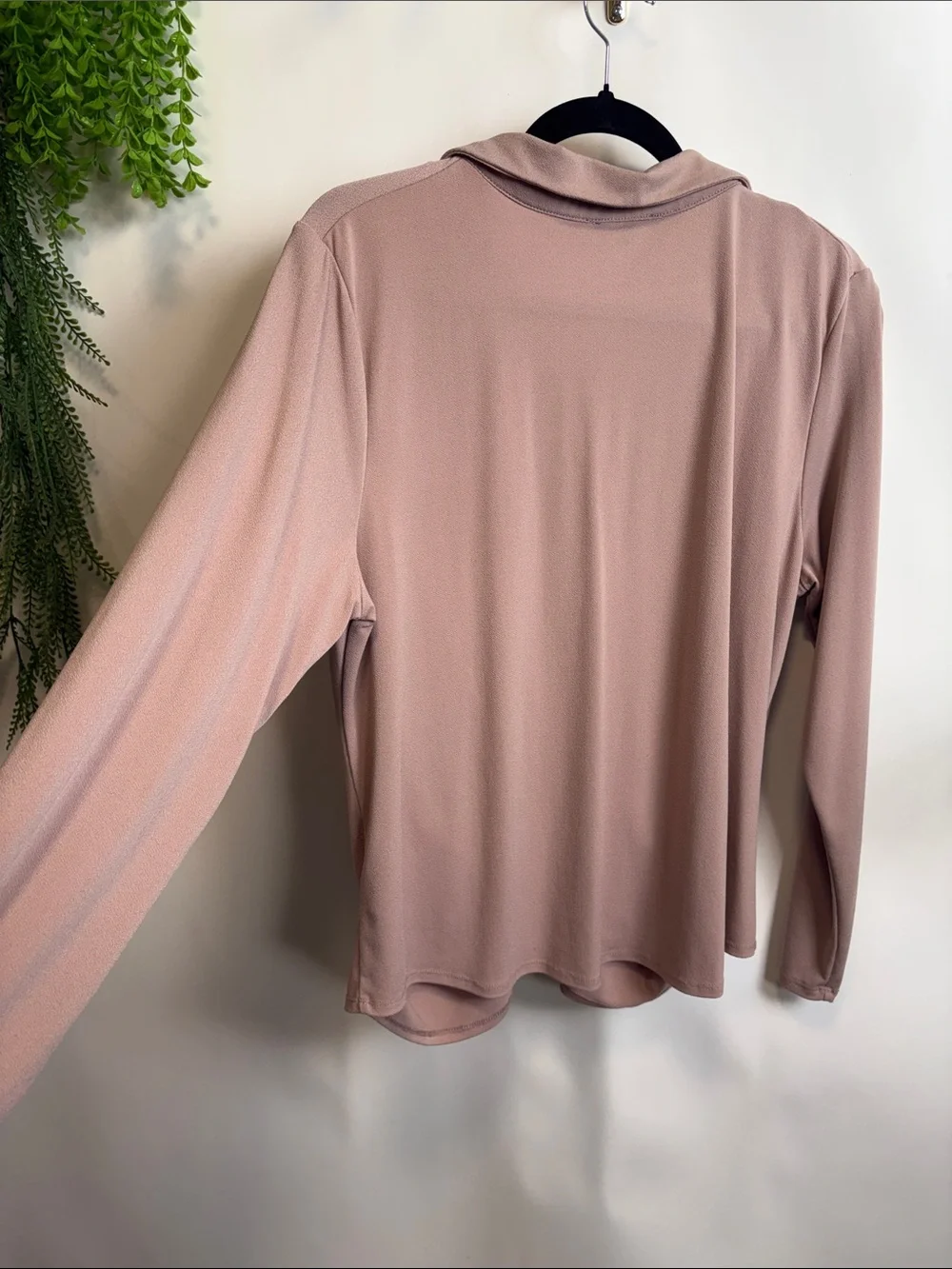 Adrianna Papell Dusty Rose Ruched Button-Front Shirt - Picture 8 of 9